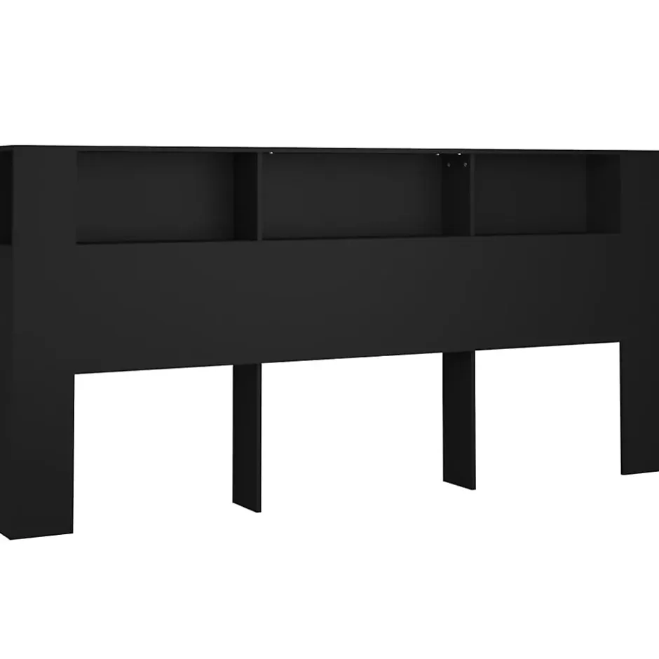 Vidaxl Armoire de tête de lit Noir 220x18,5x104,5 cm 811962 Outlet