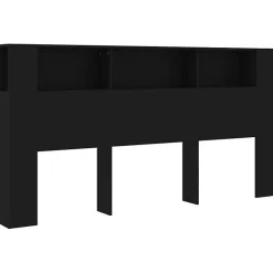 Vidaxl Armoire de tête de lit Noir 200x18,5x104,5 cm 811953