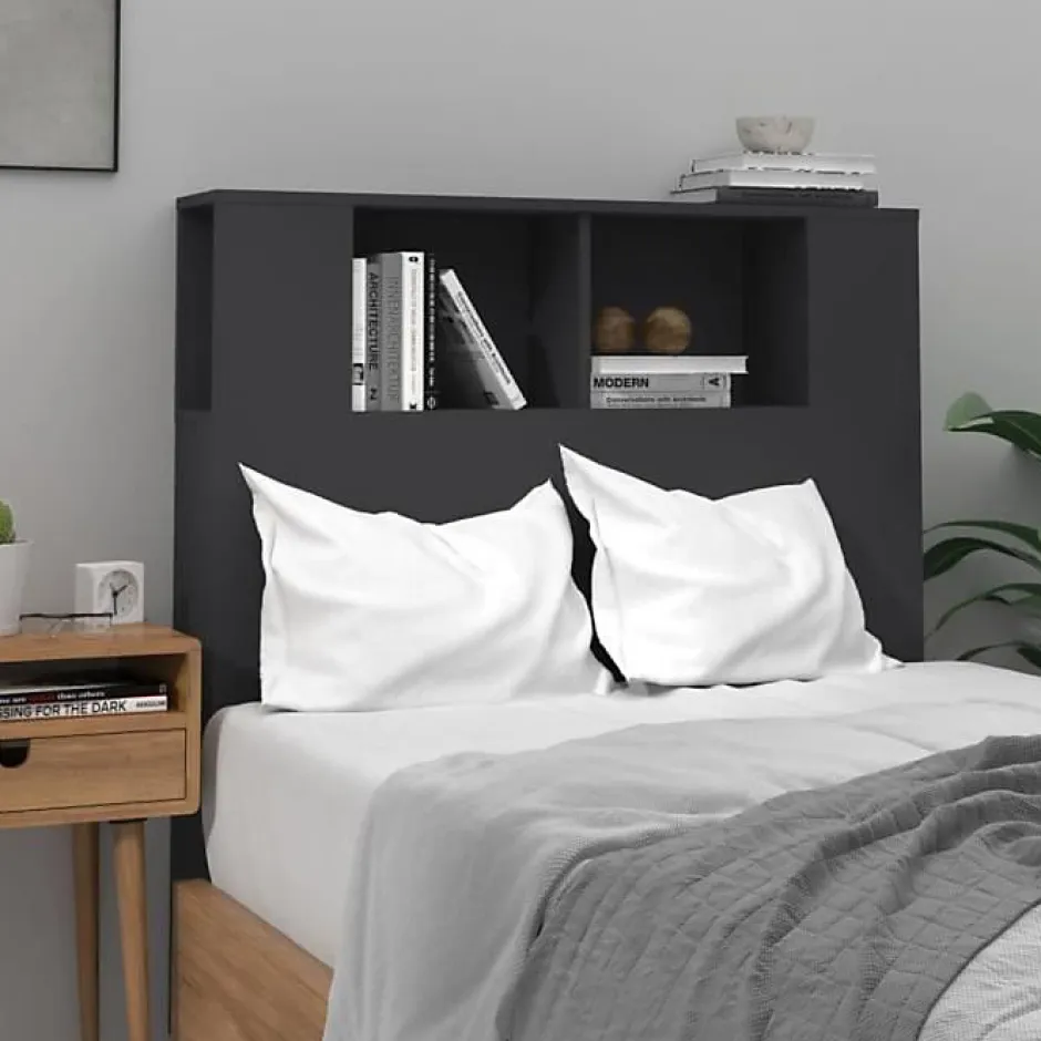 Vidaxl Armoire de tête de lit Noir 100x18,5x104,5 cm 811908