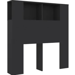 Vidaxl Armoire de tête de lit Noir 100x18,5x104,5 cm 811908