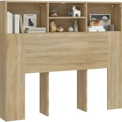 Vidaxl Armoire de tête de lit Noir 120x19x103,5 cm New