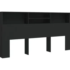 Vidaxl Armoire de tête de lit Noir 200x19x103,5 cm 811890