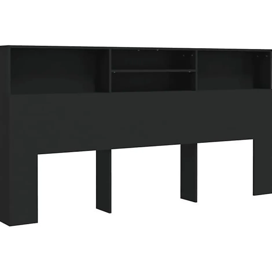 Vidaxl Armoire de tête de lit Noir 200x19x103,5 cm 811890