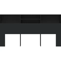 Vidaxl Armoire de tête de lit Noir 200x19x103,5 cm 811890