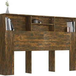 Vidaxl Armoire de tête de lit Chêne fumé 160x19x103,5 cm 817252 Sale