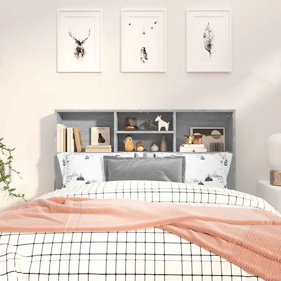 Vidaxl Armoire de tête de lit Chêne fumé 120x19x103,5 cm