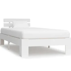Vidaxl Cadre de lit Blanc Bois de pin massif 90 x 200 cm