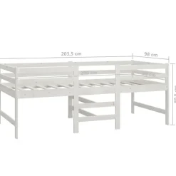 Vidaxl Cadre de lit Blanc 90x200 cm Bois de pin massif 833096 Best