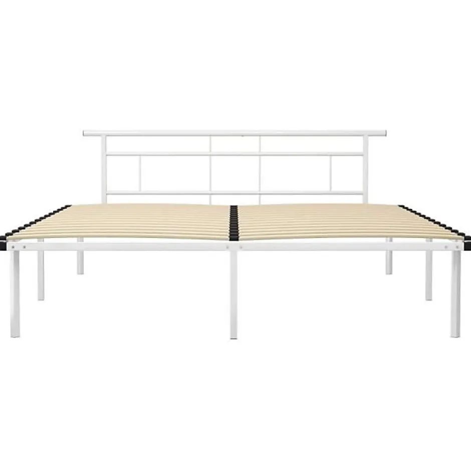 Vidaxl Cadre de lit Blanc Métal 180x200 cm Online