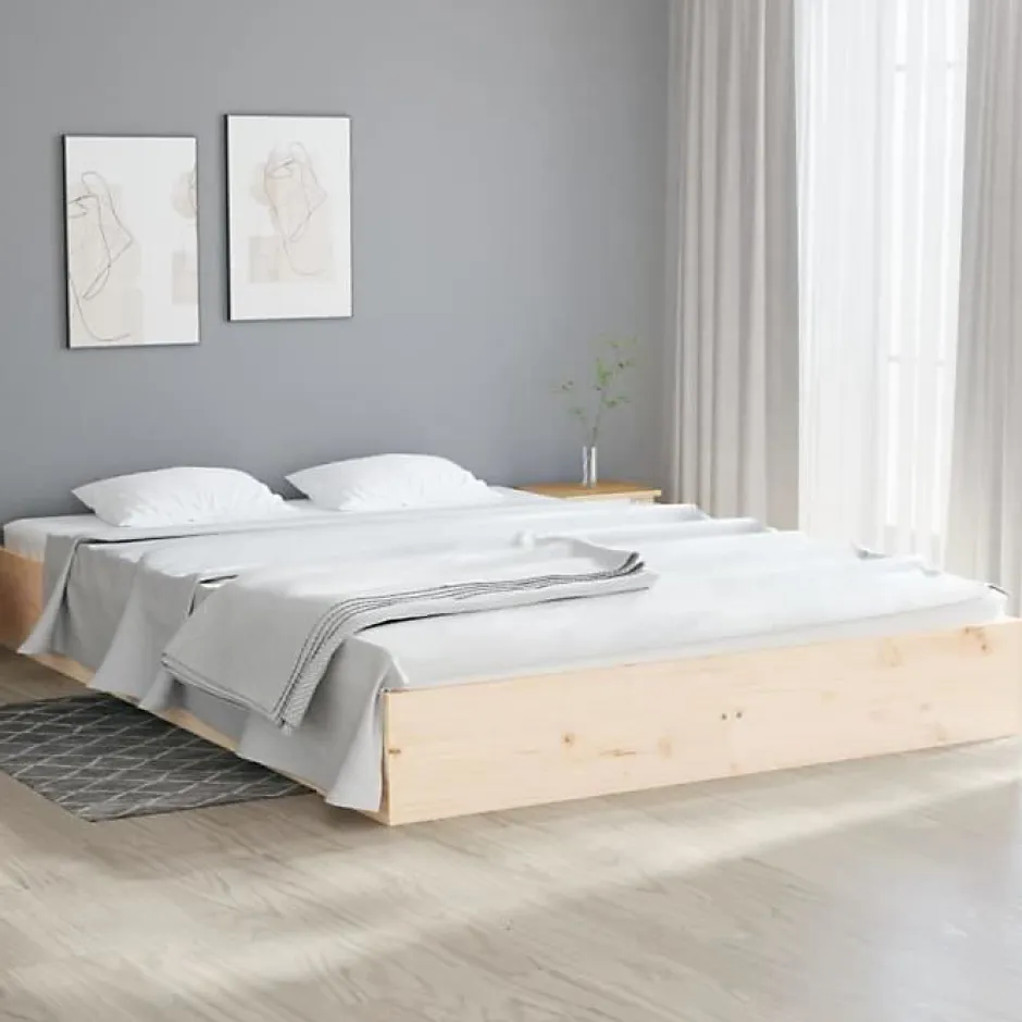Vidaxl Cadre de lit Bois massif 140x200 cm 820042