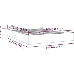 Vidaxl Cadre de lit Bois massif 140x200 cm 820042