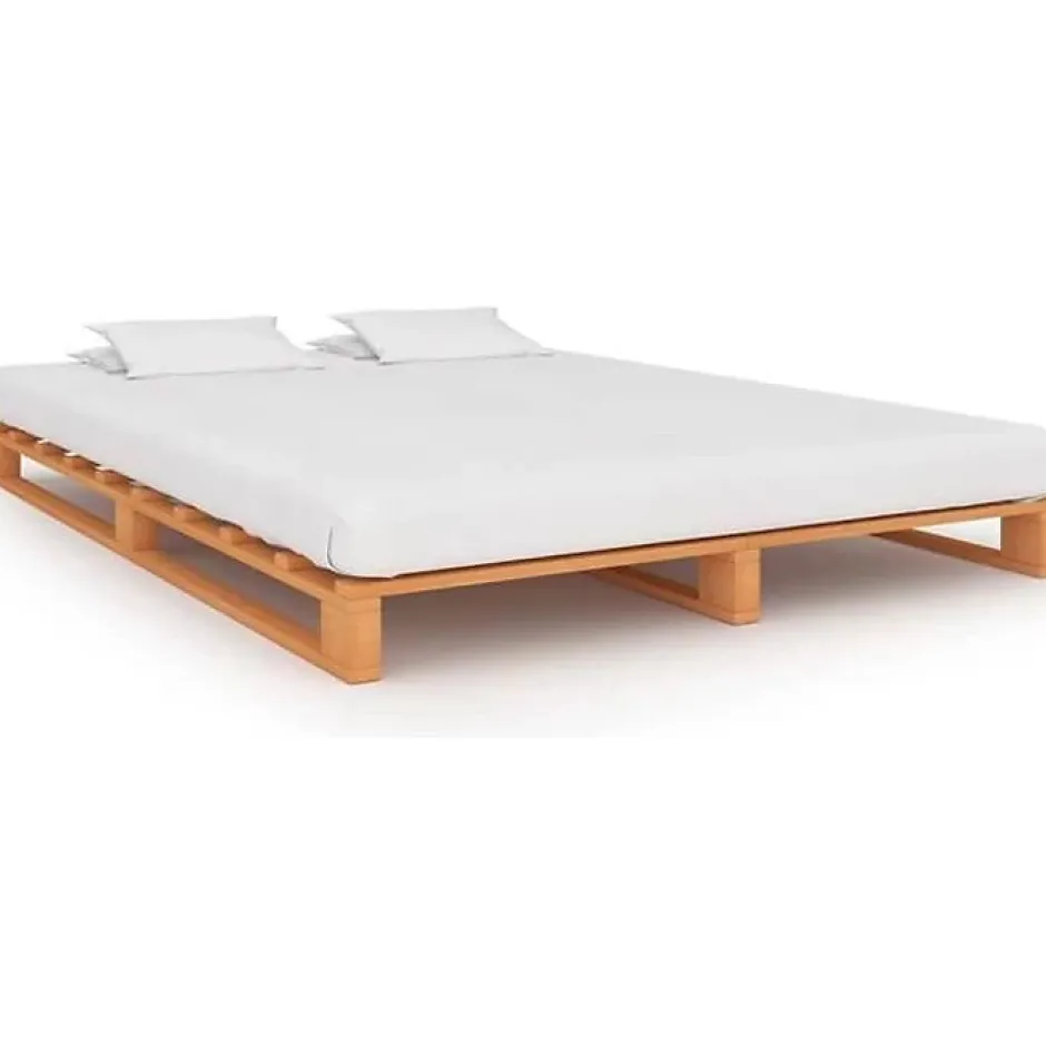 Vidaxl Cadre de lit de palette Marron Bois de pin massif 160 x 200 cm Best