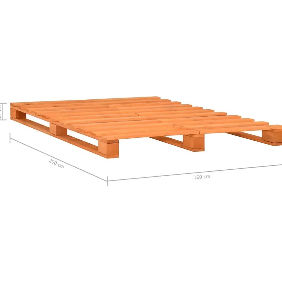 Vidaxl Cadre de lit de palette Marron Bois de pin massif 160 x 200 cm Best