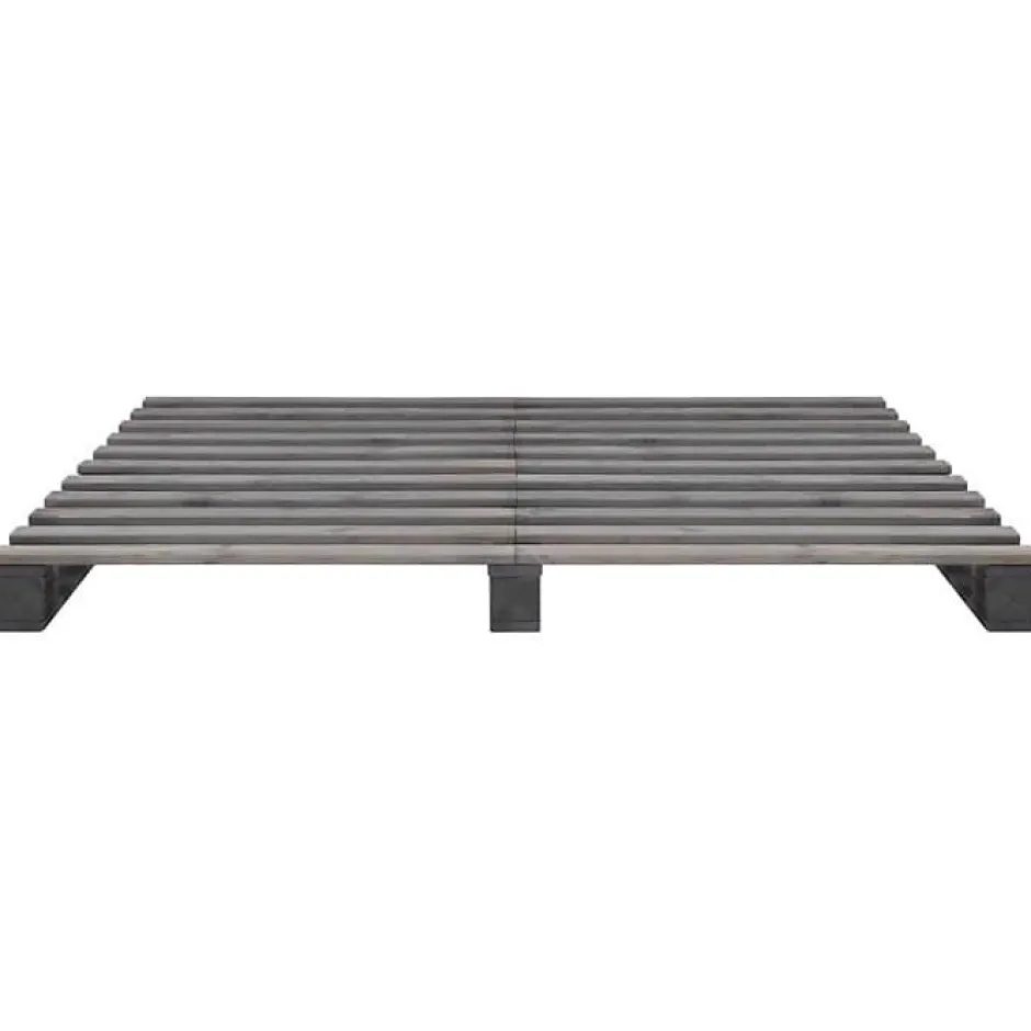Vidaxl Cadre de lit de palette Gris Bois de pin massif 160 x 200 cm