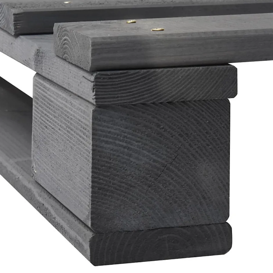 Vidaxl Cadre de lit de palette Gris Bois de pin massif 160 x 200 cm