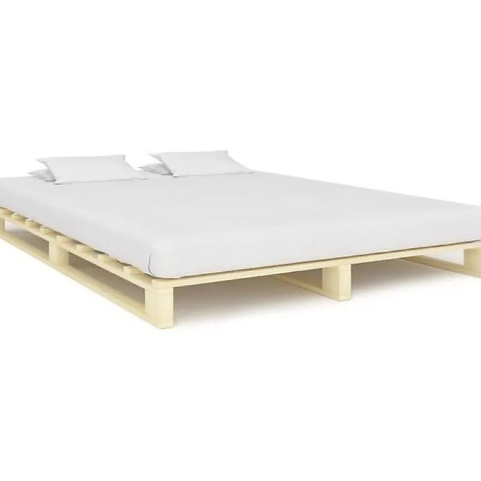 Vidaxl Cadre de lit de palette Bois de pin massif 140 x 200 cm