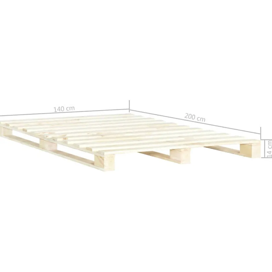 Vidaxl Cadre de lit de palette Bois de pin massif 140 x 200 cm