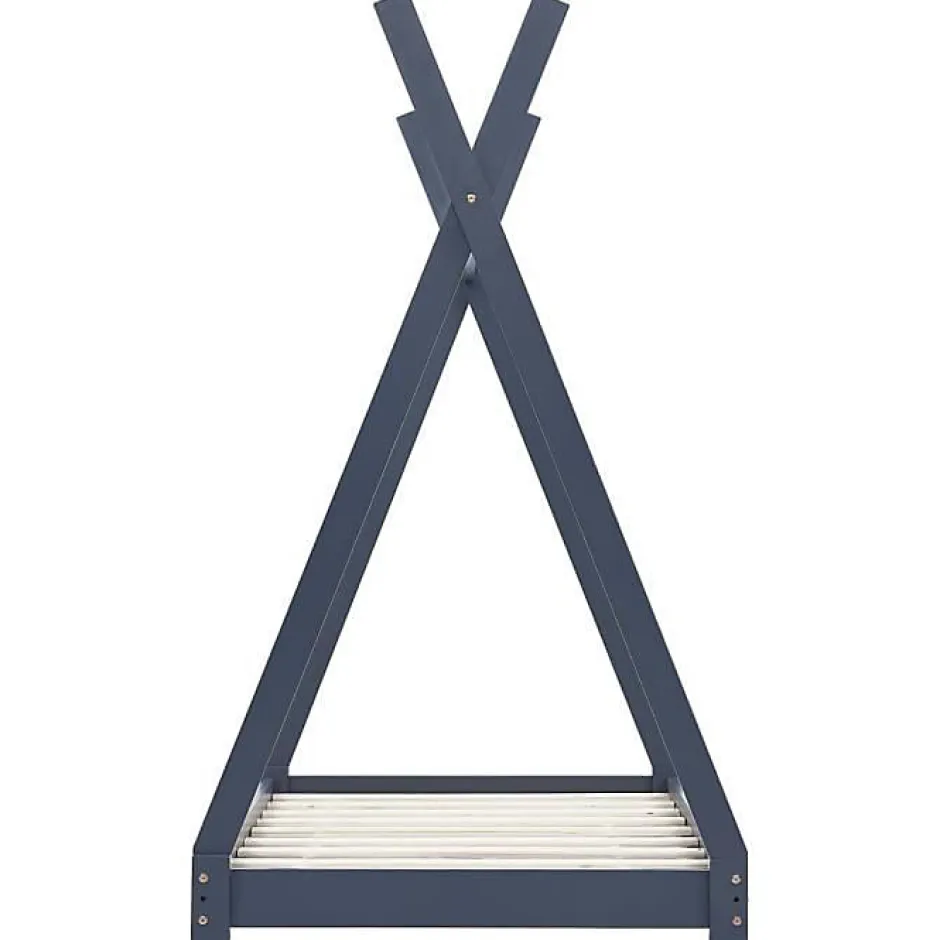 Vidaxl Cadre de lit d'enfant Gris Bois de pin massif 70x140 cm