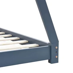 Vidaxl Cadre de lit d'enfant Gris Bois de pin massif 70x140 cm