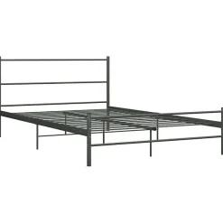 Vidaxl Cadre de lit Gris Métal 160 x 200 cm