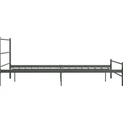 Vidaxl Cadre de lit Gris Métal 160 x 200 cm