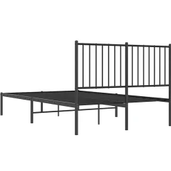 Vidaxl Cadre de lit métal avec tête de lit noir 120x190 cm 350861 Hot