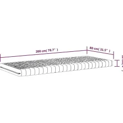 Vidaxl Matelas en mousse blanc 80x200 cm 7 zones dureté 20 ILD,matelas de lit,matelas rafraîchissant,matelas souple,356349 Best