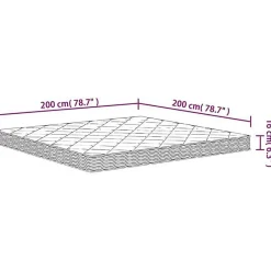 Vidaxl Matelas en mousse moyennement doux 200x200 cm 373039