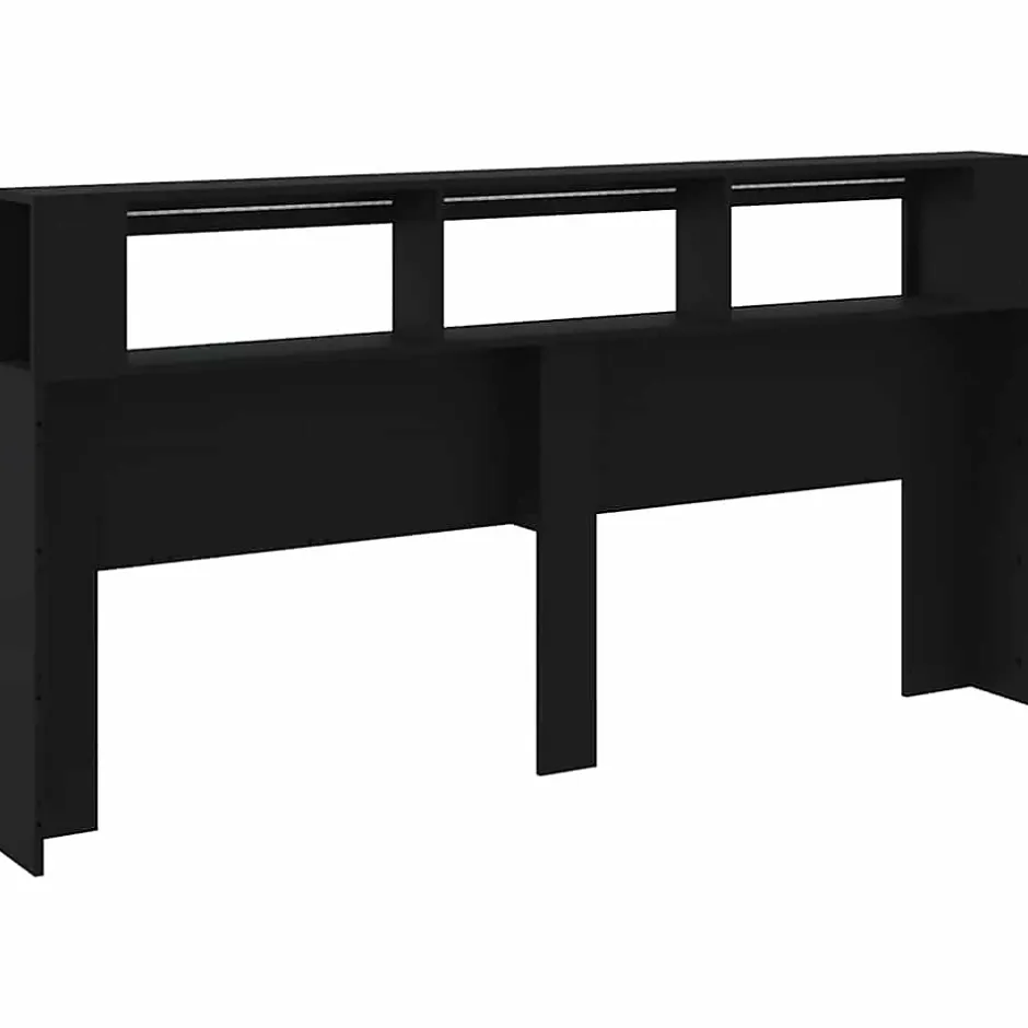 Vidaxl Tête de Lit à LED, Accessoire de Lit, Tête de Cadre de Lit, Meuble de Chambre à Coucher, Noir 200x18,5x103,5 cm Bois 837366 Sale
