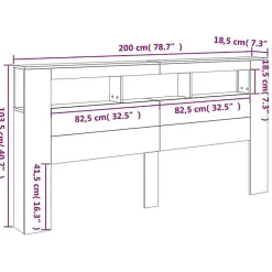 Vidaxl Tête de Lit à LED, Accessoire de Lit, Tête de Cadre de Lit, Meuble de Chambre à Coucher, Noir 200x18,5x103,5 cm Bois 837366 Sale