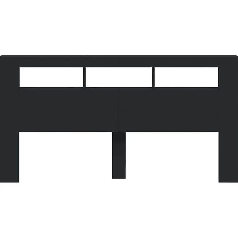 Vidaxl Tête de Lit à LED, Accessoire de Lit, Tête de Cadre de Lit, Meuble de Chambre à Coucher, Noir 200x18,5x103,5 cm Bois 837366 Sale