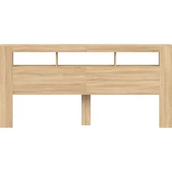 Vidaxl Tête de Lit à LED, Panneau avec Rangement, Accessoire de Lit, Tête de Cadre de Lit Chambre, Chêne Sonoma 837374