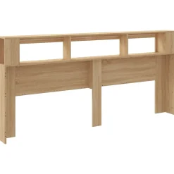 Vidaxl Tête de Lit à LED, Panneau avec Rangement, Accessoire de Lit, Tête de Cadre de Lit Chambre, Chêne Sonoma 837374