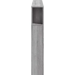 Vidaxl Tête de Lit à LED, Panneau avec Rangement, Accessoire de Lit, Tête de Cadre de Lit Chambre, Sonoma Gris 837363