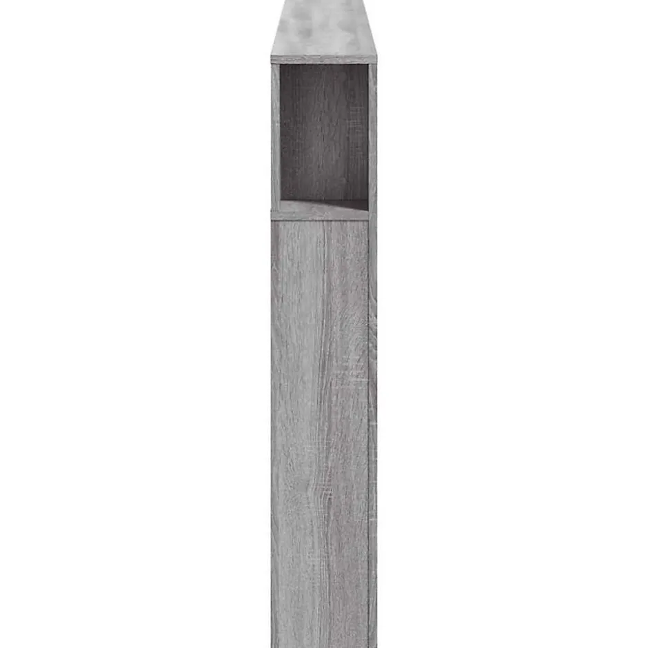 Vidaxl Tête de Lit à LED, Panneau avec Rangement, Accessoire de Lit, Tête de Cadre de Lit Chambre, Sonoma Gris 837363