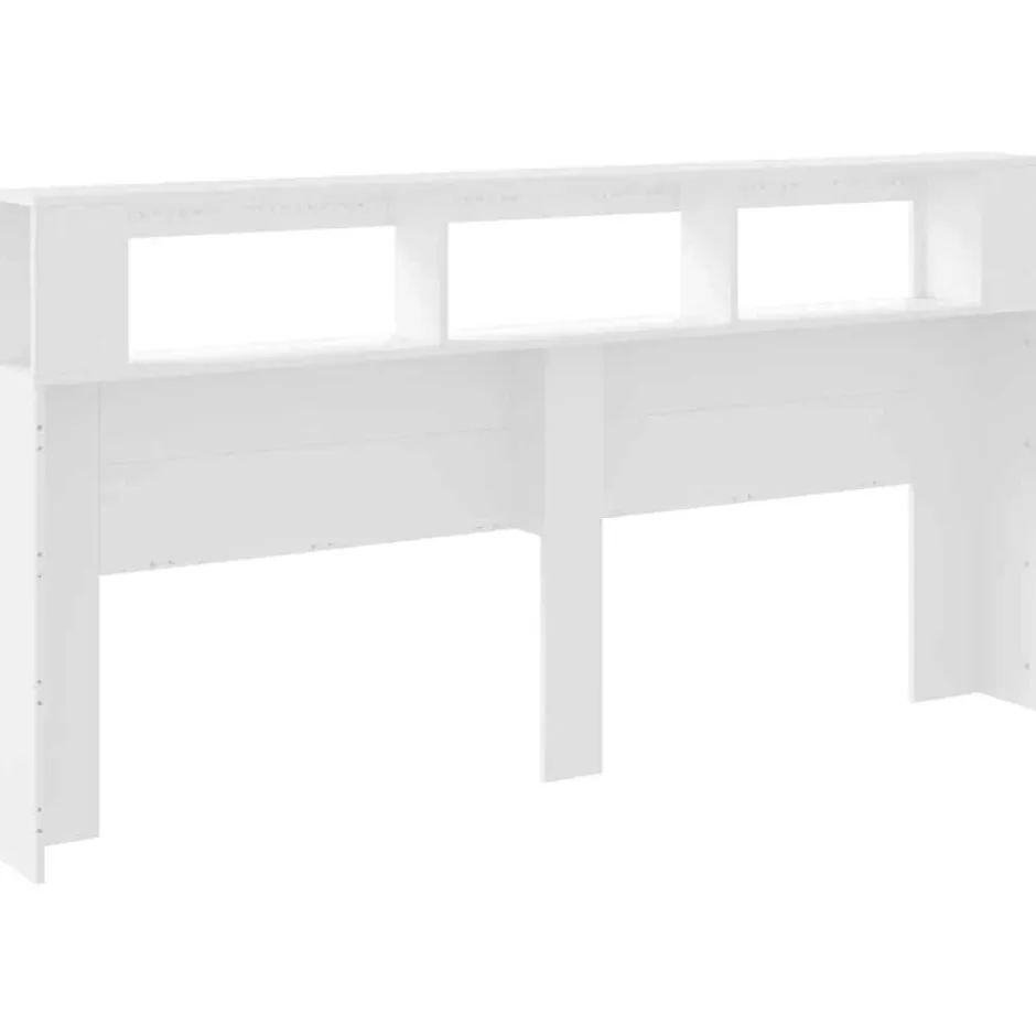 Vidaxl Tête de Lit à LED, Panneau de Lit avec Rangement, Accessoire de Cadre de Lit, Meuble de Chambre à Coucher Maison, 837365