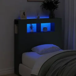 Vidaxl Tête de Lit à LED, Tête de Cadre de Lit, Accessoire de Lit Simple, Meuble de Chambre à Coucher Maison Intérieur, Noir 83733 New