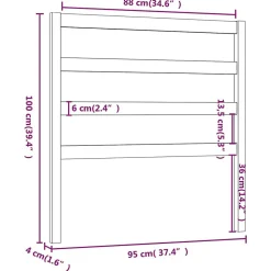 Vidaxl Tête de lit Blanc 95x4x100 cm Bois massif de pin822233