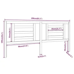 Vidaxl Tête de lit Blanc 206x4x100 cm Bois de pin massif 818841