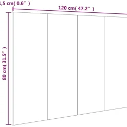 Vidaxl Tête de lit Chêne fumé 120x1,5x80 cm Bois d'ingénierie 816970 Hot