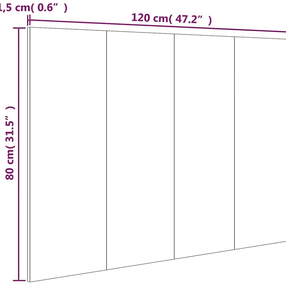 Vidaxl Tête de lit Chêne marron 120x1,5x80 cm Bois d'ingénierie 816972 Sale