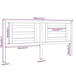 Vidaxl Tête de lit Gris 186x4x100 cm Bois de pin massif 818837 Best