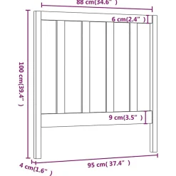 Vidaxl Tête de lit Gris 95x4x100 cm Bois massif de pin822239