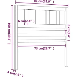 Vidaxl Tête de lit Gris 81x4x100 cm Bois massif de pin