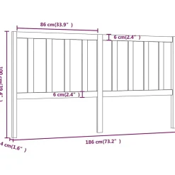 Vidaxl Tête de lit Gris 186x4x100 cm Bois massif de pin 817757