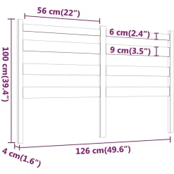 Vidaxl Tête de lit Gris 126x4x100 cm Bois massif de pin 818412 Hot