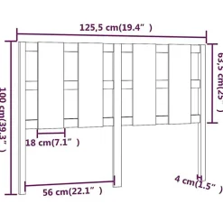 Vidaxl Tête de lit Gris 125,5x4x100 cm Bois massif de pin 817982 Outlet