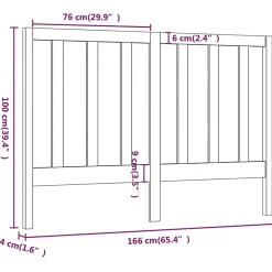 Vidaxl Tête de lit Gris 166x4x100 cm Bois massif de pin 817702 Best