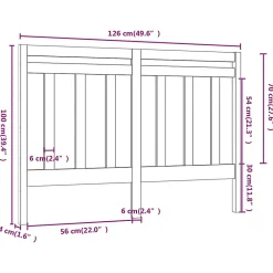Vidaxl Tête de lit Marron miel 126x4x100 cm Bois massif de pin 817783