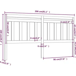 Vidaxl Tête de lit Marron miel 206x4x100 cm Bois massif de pin 814117